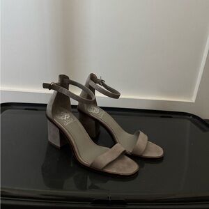 Gray Vince Camuto heeled sandals